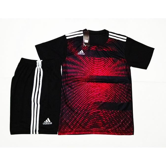 Setelan Jersey Bola / Futsal (Cocok Untuk Kaos Tim) Ad142 Black Red