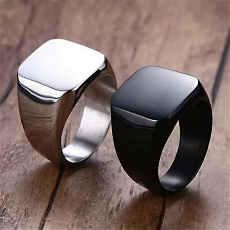 Cincin Titanium Pria Persegi Import Titanium Antikarat