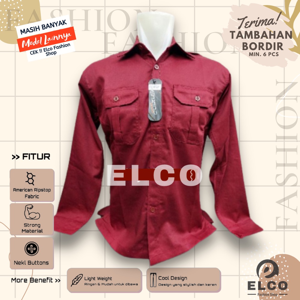 Seragam kemeja baju kerja merah putih navy hitam biru hijau abu baju pdh pangkat kantor promosi even