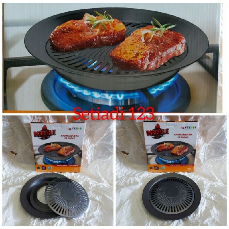 Panggangan Teflon Smokeless Barbeque Grill 32Cm
