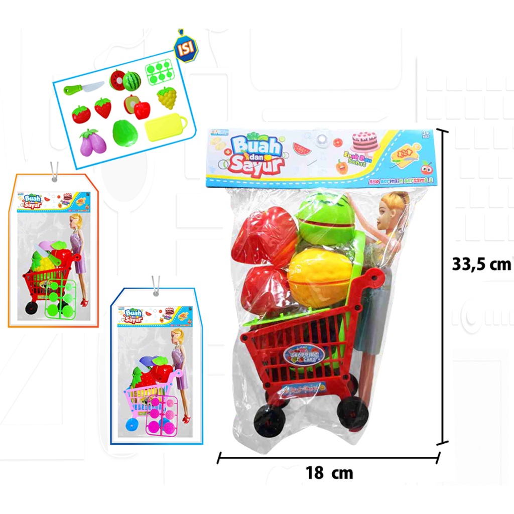 Mainan anak troli buah buahan -trolley buah MF21