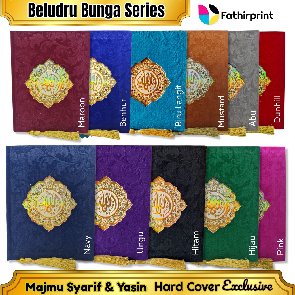 Cetak Buku Majmu Syarif Custom Premium | Beludru Series | Free Foto Almarhum