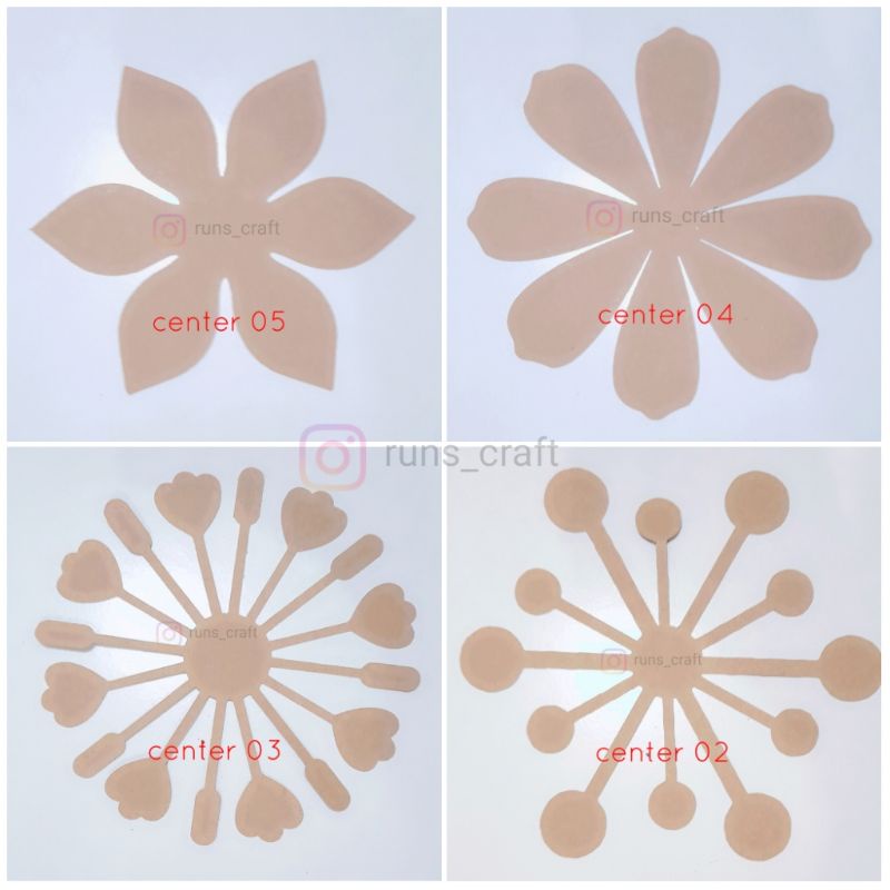 Pola Putik Bunga / Center Template paper flower & Pola Kupu-kupu / butterfly Template