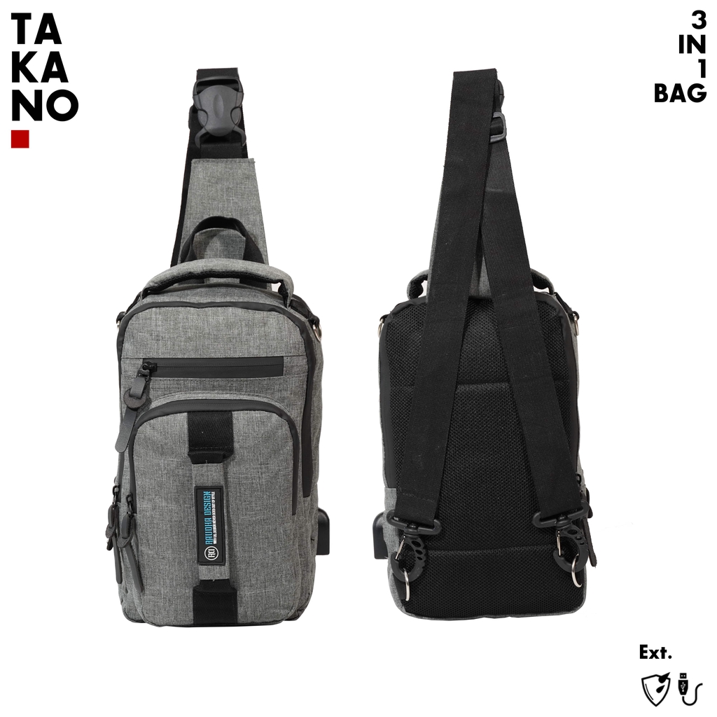 NEW ARRIVAL!! Tas Multifungsi Kanvas Takano USB Port &amp; Waterproof Design