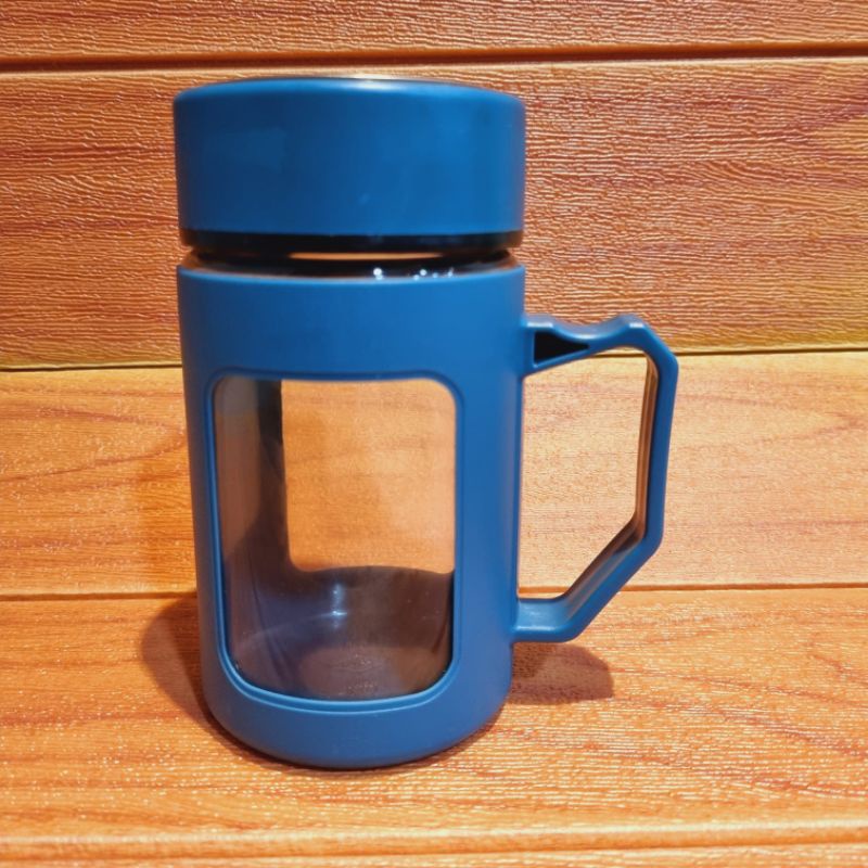 Mug Tutup Thermos 450ml / Mug Kaca / Gelas Tutup Kaca Murah / Gelas Kaca Motif Thermos / Cangkir Kaca