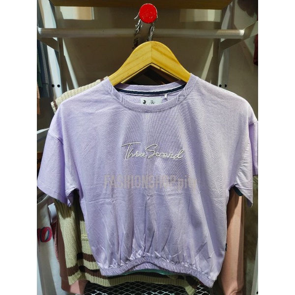 [100% ORIGINAL] KAOS CEWEK 3SECOND SERUT BAWAH BEST SELLER 5WARNA PUTIH PINK BIRU UNGU BIRU TERANG