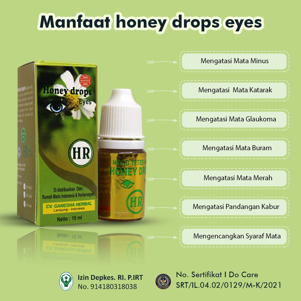 Obat Tetes Mata Minus Honey Drops Eyes Tetes Mata Herbal Original