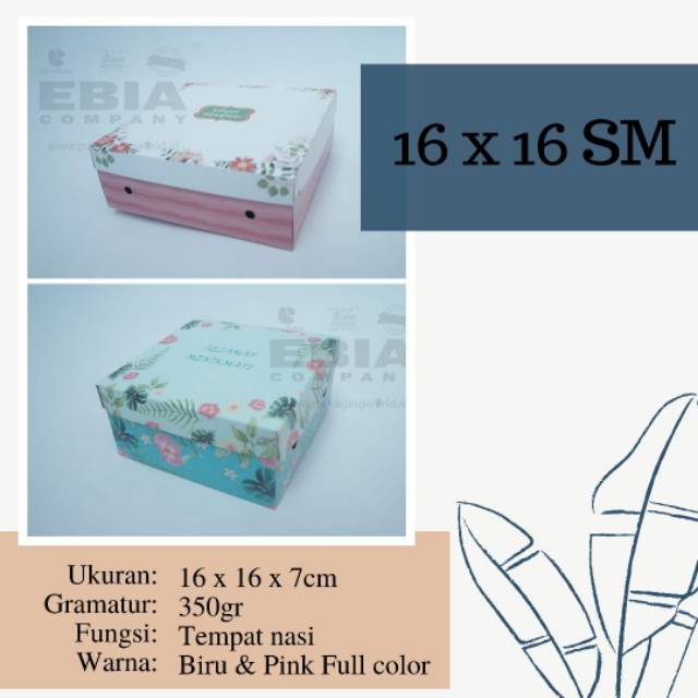

Dus nasi uk 16 x 16cm badan tutup (isi 50 lembar)