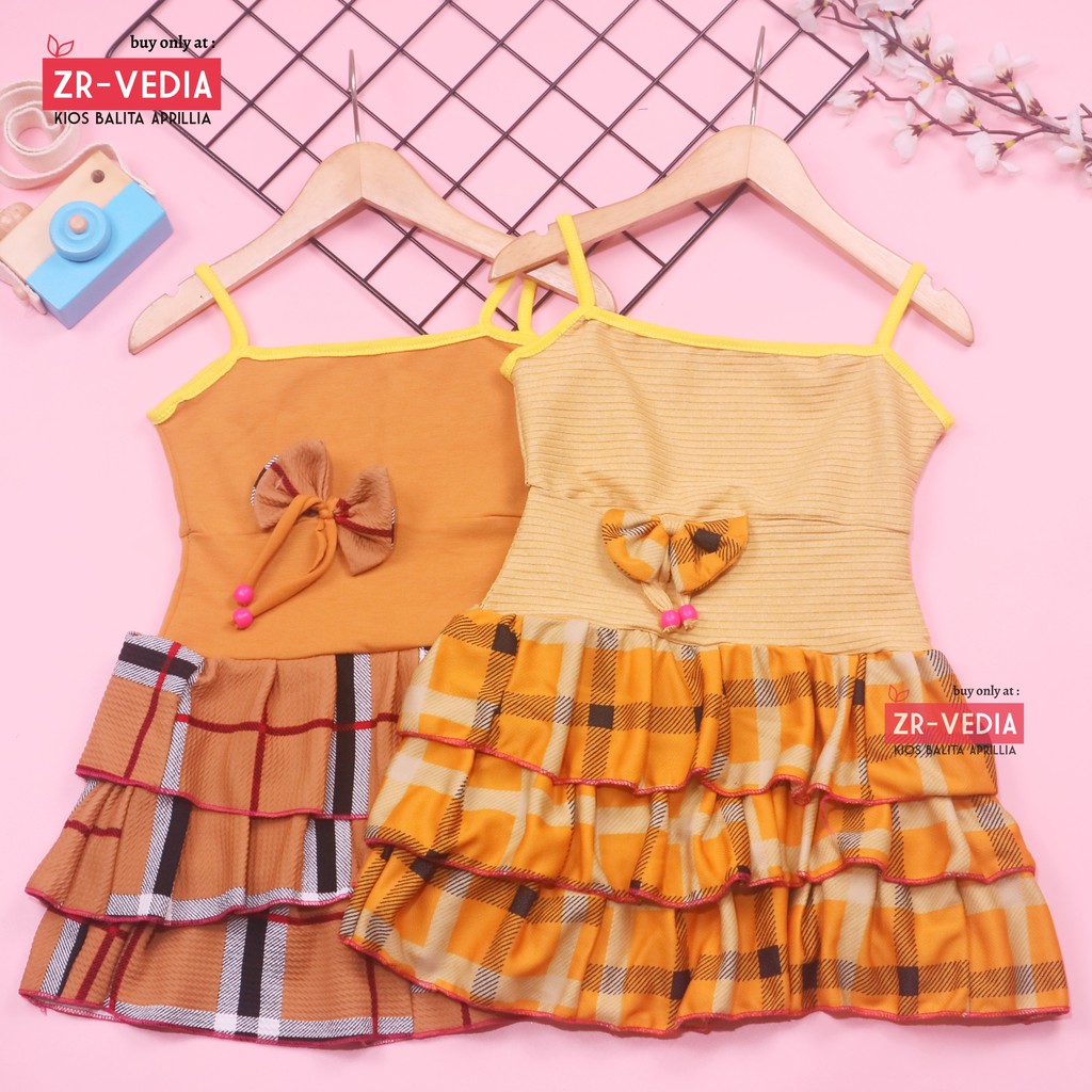 Dress Valerie uk 1-2 Tahun / Baju Anak Perempuan Murah Anak Dress Import Tank Adem Gaun Pesta