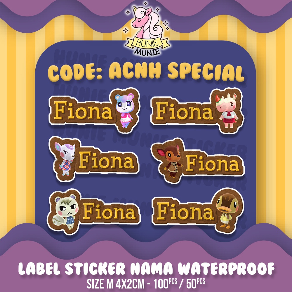 

Sticker Label Nama Custom - Animal Crossing New Horizons SERIES ACNH (100pcs) Stiker Name