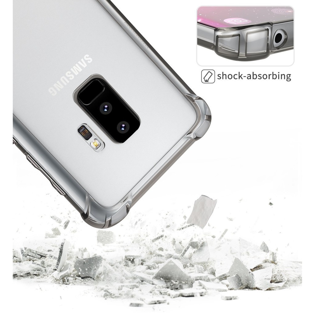 Case Hybrid Armor Shockproof Bahan TPU Kristal Bening untuk Samsung Galaxy modles S8 S9 Note 8