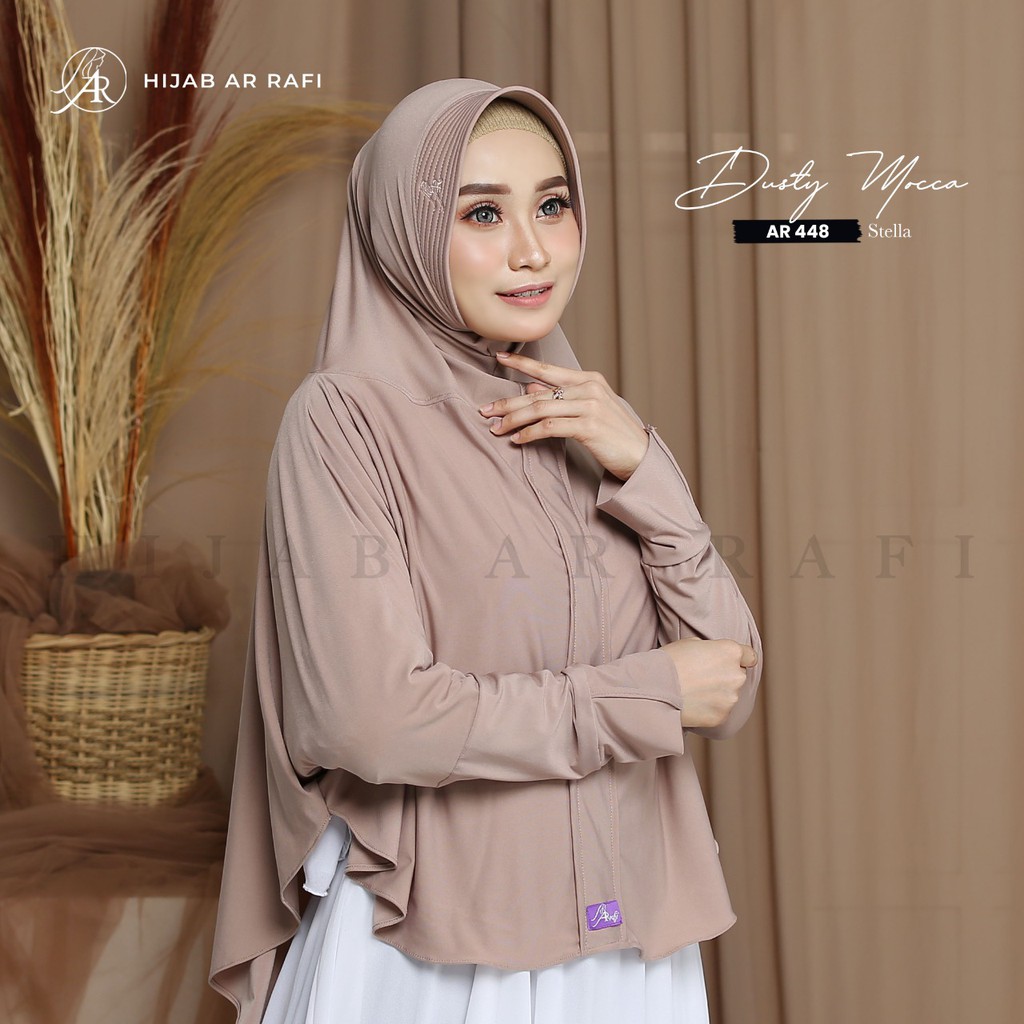 Hijab Arrafi 448 Terbaru 2020 Jilbab Bergo Instant Antem Kerudung Daily Simpel Lengan Tangan  AR 448-8