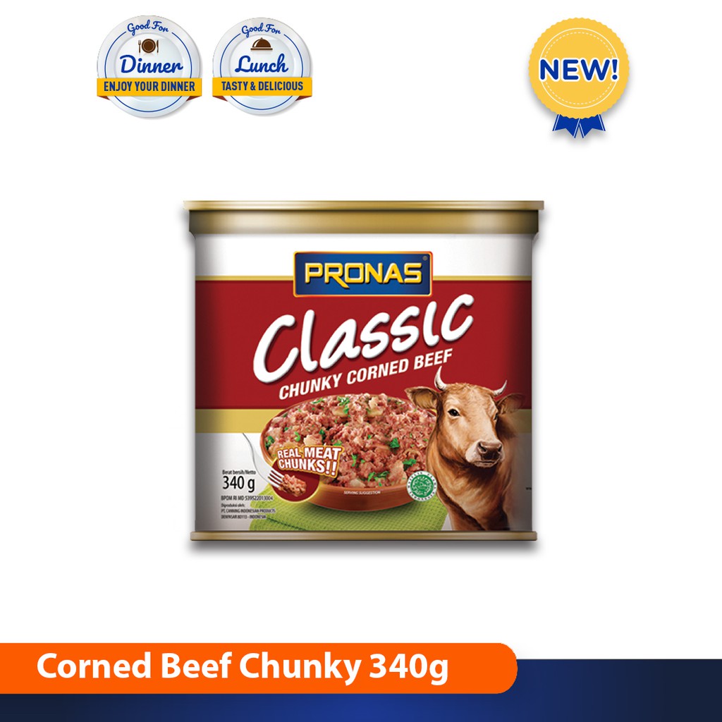 Pronas Kornet Sapi Dengan Daging Suwir 340 G Chunky Shopee Indonesia