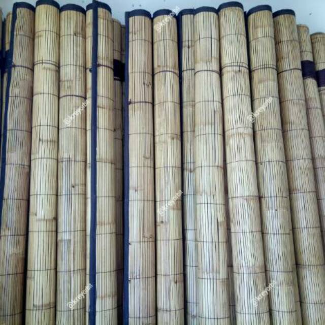 Tirai bambu lapisan kain L 2,5m x T 3m / krey bambu Waterproof / krei bambu anti air / tirai bambu g