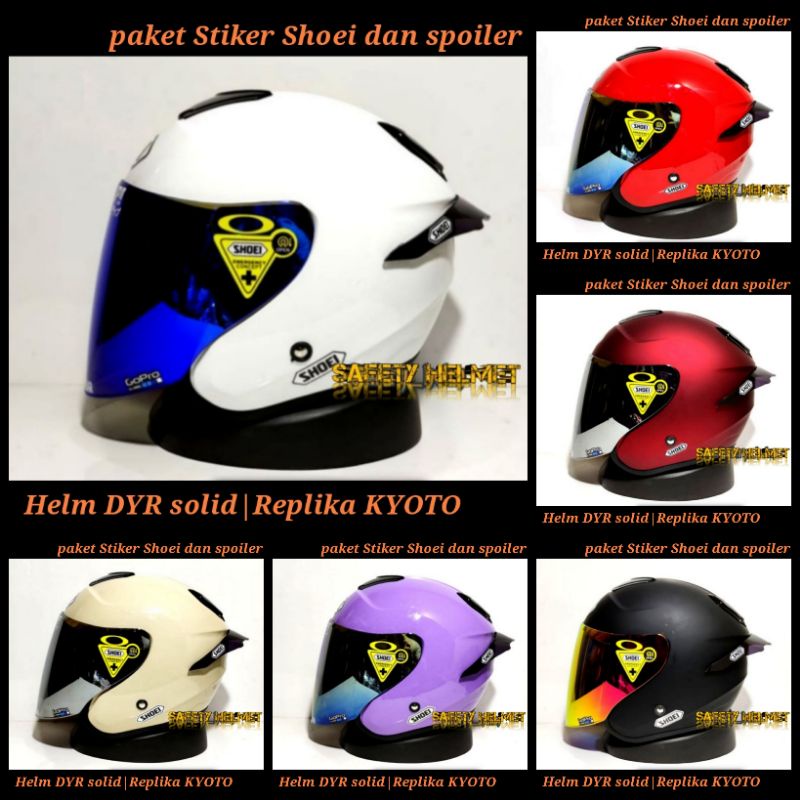 Kyoto MLA- modif Paket Ganteng Helm Half Face Replika KYT KYOTO solid