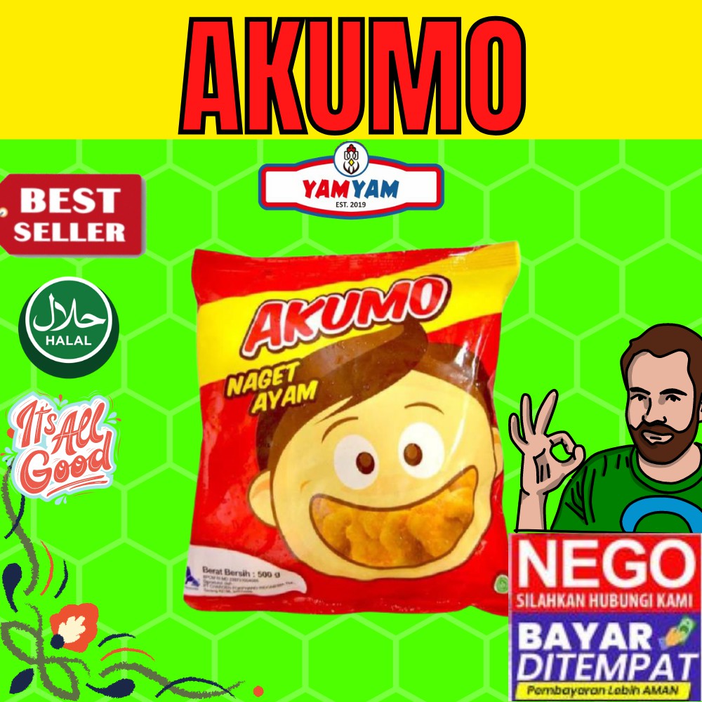 

AKUMO Chiken Nuget 500gr Aneka Makanan Frozen Food frozeen Makanan Asin Beku Curah Murah Depok