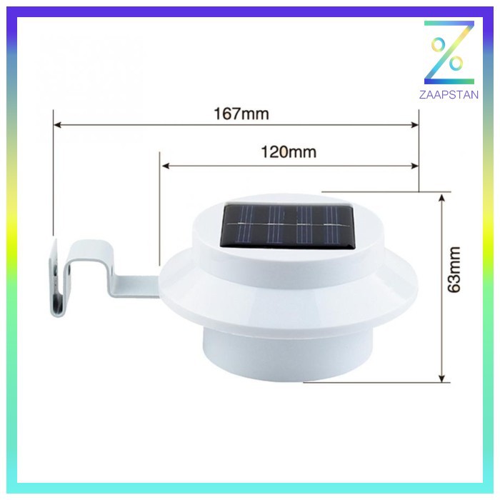 Lampu Taman Tenaga Surya Solar Panel 3 LED - 07 - White