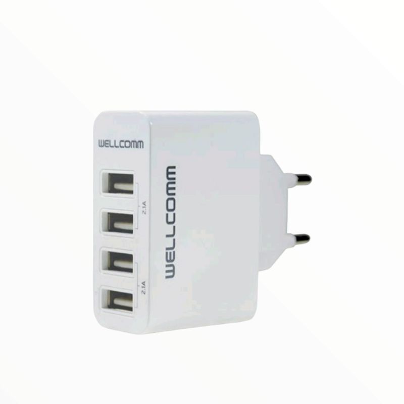 Charger Hp  4 PORT USB4.2A WELLCOMM Cocok Buat Semua Type Hp