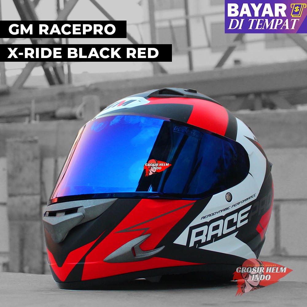 HELM GM RACE PRO ORIGINAL HELM RACING FULLFACE GM RACEPRO RC7 ONGKIR 2KG