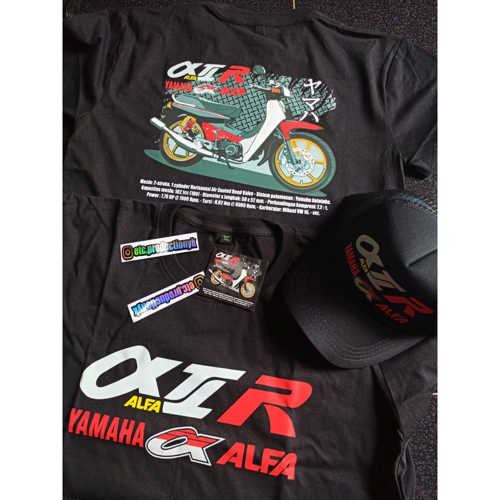 Kaos Yamaha Alfa free Topi | Tshirt motor Yamaha alfa 2stroke |Atasan Pria Otomotif Suzuki