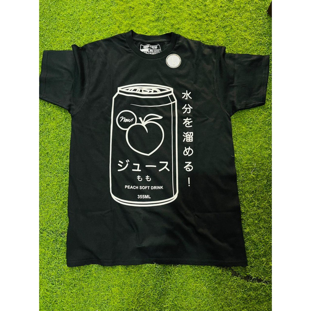 Tshirt Peach Can Lineart Japan Soft Drink Premium Quality