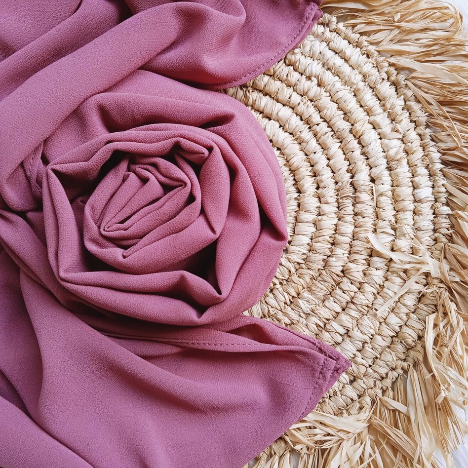TRENDING Hijab Pashmina New Normal Pashmina Instan Instant Tanpa Pentul Lubang Telinga & Earphone By Elmaza Part 1-Orchid