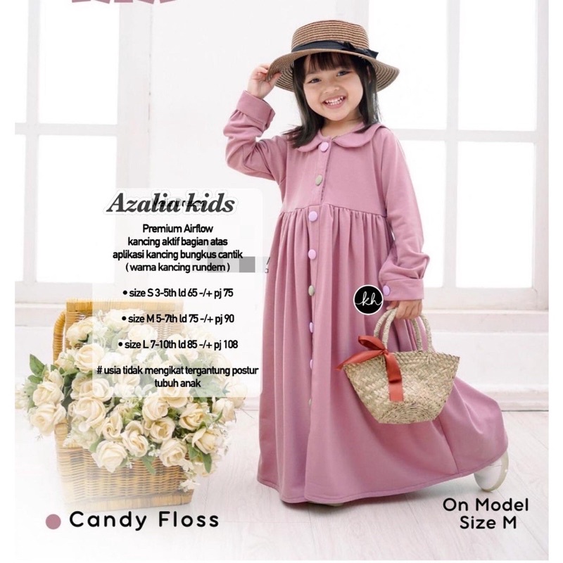 GAMIS ANAK TERBARU AZALIA AIRFLOW PREMIUM BAHAN ADEM 3-10th