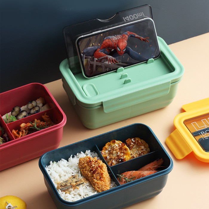 Tempat Kotak Bekal Makan Lunch Box Anak Plastik 1400ml Bento Box