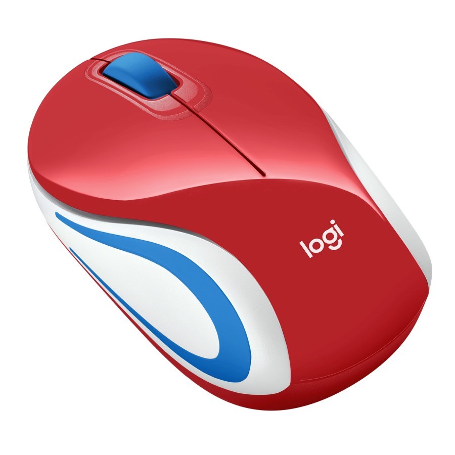 Red MOUSE MINI WIRELESS LOGITECH M187 RED 100% Original MERAH RESMI