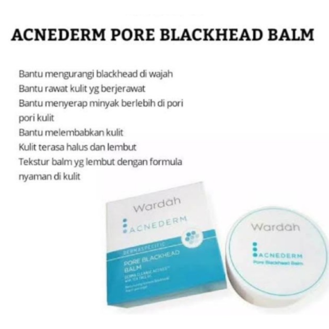 Wardah Acnederm Blackhead Balm Wardah pelembab muka wardah pelembab wajah wardah acnederm series pak