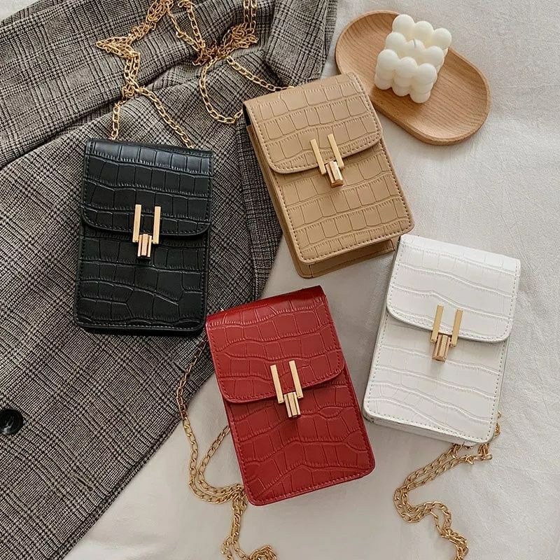 Tas Hp tali Rantai crocco/Tas Slempang Wanita