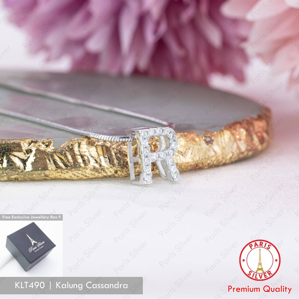 Kalung Inisial Nama Perak Asli Silver 925 Lapis Emas Putih Liontin Huruf Angka Model Artis Nagita