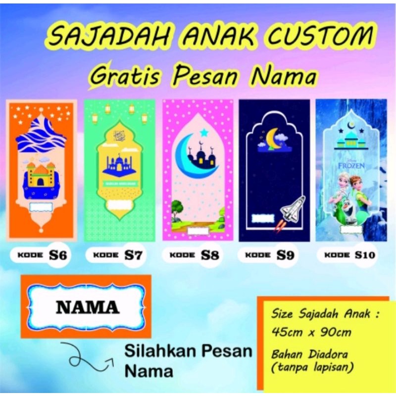 SAJADAH ANAK CUSTOM NAMA TANPA BUSA-2