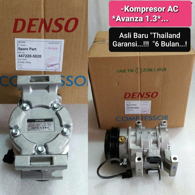 compresor ac assy / kompresor ac Denso Avanza / xenia 1300cc 1.3cc Asli