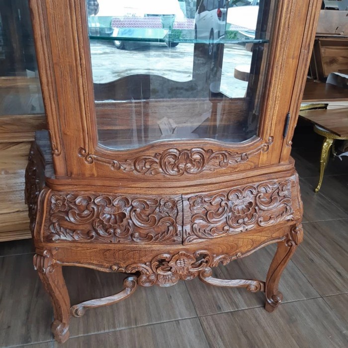 LEMARI HIAS JATI RUSTIC ANTIK 100cm