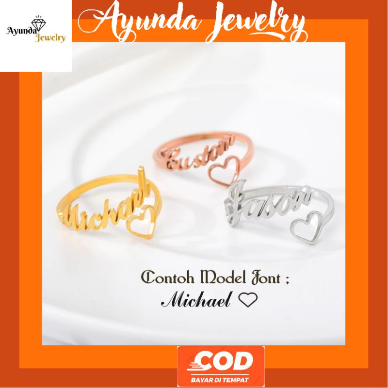 Cincin Nama Custom cincin korea Cincin kekinian cincin wanita