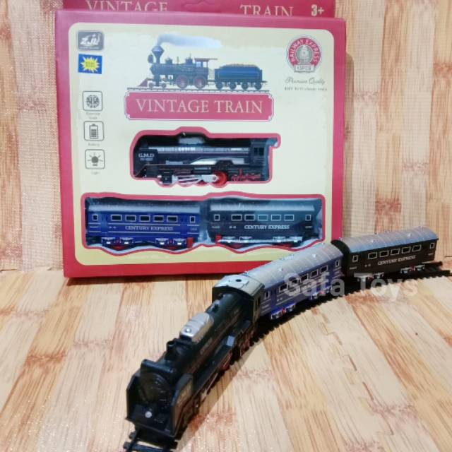 Mainan Anak Kereta Classic Vintage Train Lampu murah free baterai