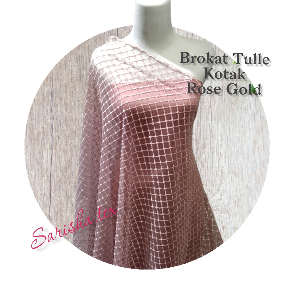 Brokat Tulle Prancis Kotak Rose Gold