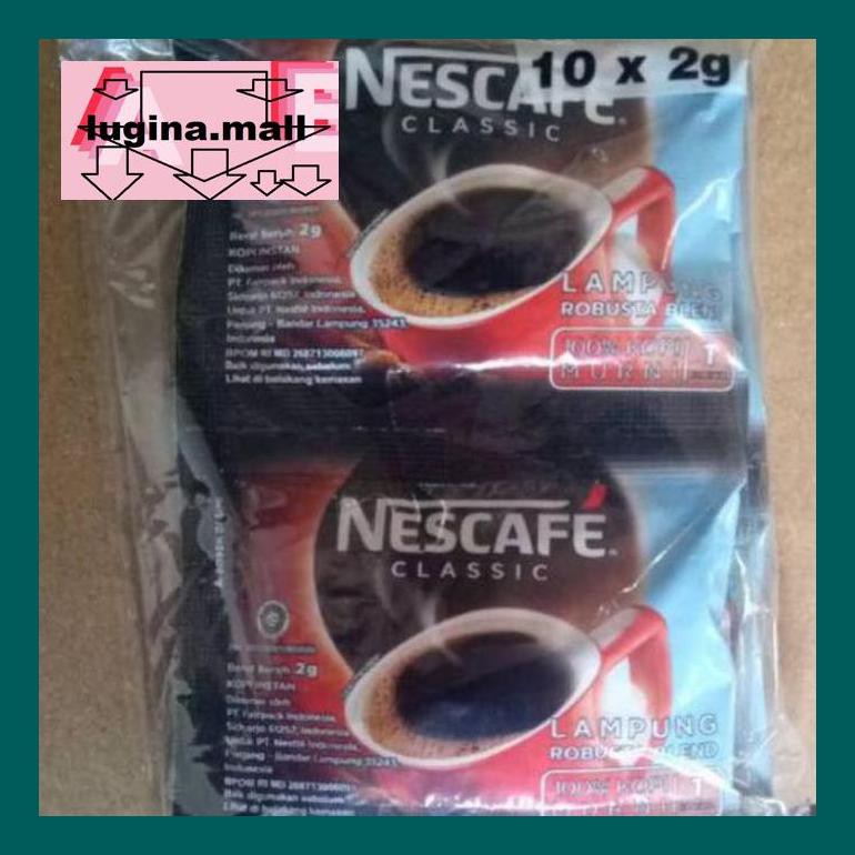 

Koptlu50G Nescafe Classic 2 Gram 1 Renceng (Isi 10 Pcs) / Dalgona Lud5Sc