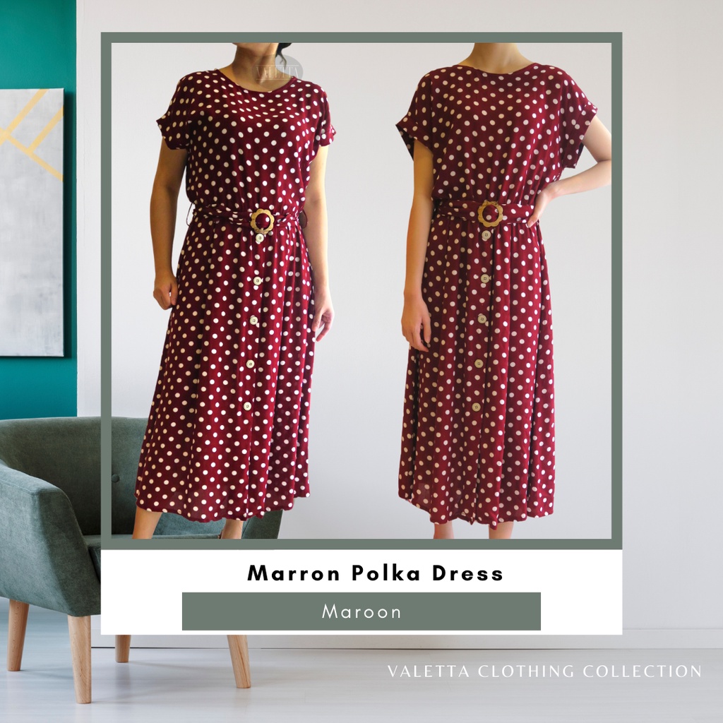 DRESS WANITA / DRESS / LONG DRESS / DRESS NATAL / DRESS NATAL WANITA / DRESS PANJANG / DRESS POLKADO