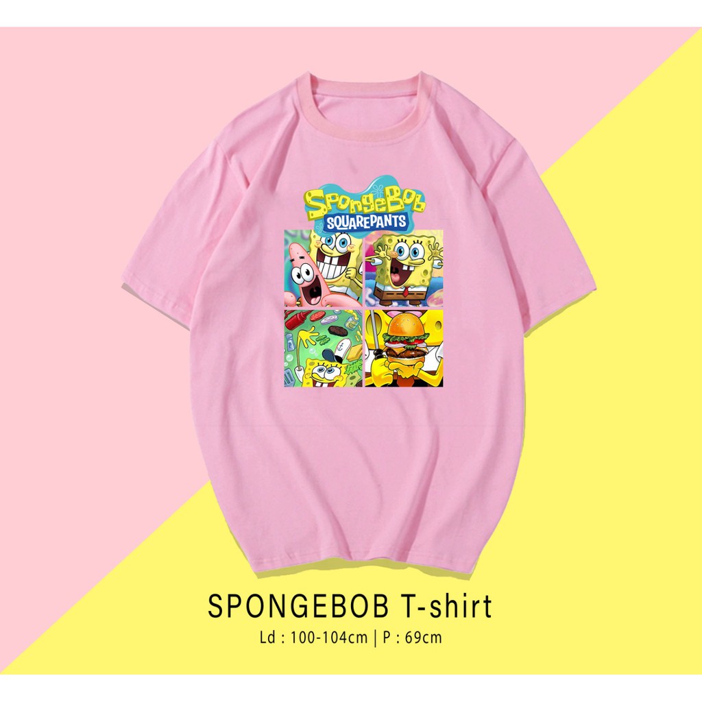 SPONGEBOB  / TERMURAH BAJU KAOS KATUN WANITA/ PRIA UNISEX LENGAN PENDEK / TUMBLR TEE /  OVERSIZE