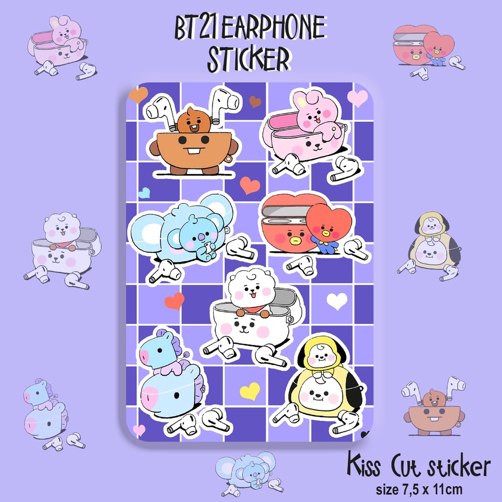 STICKER GAMBAR BT21 / KOLEKSI ARMY INDONESIA / REAL PICTURE / TINY TIN