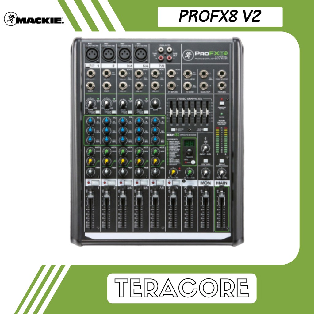 Mackie ProFX8V2 ProFX8 Pro FX 8 V2 Mixer 4 Channel Mic 1 Stereo dengan Equalizer dan USB Interface