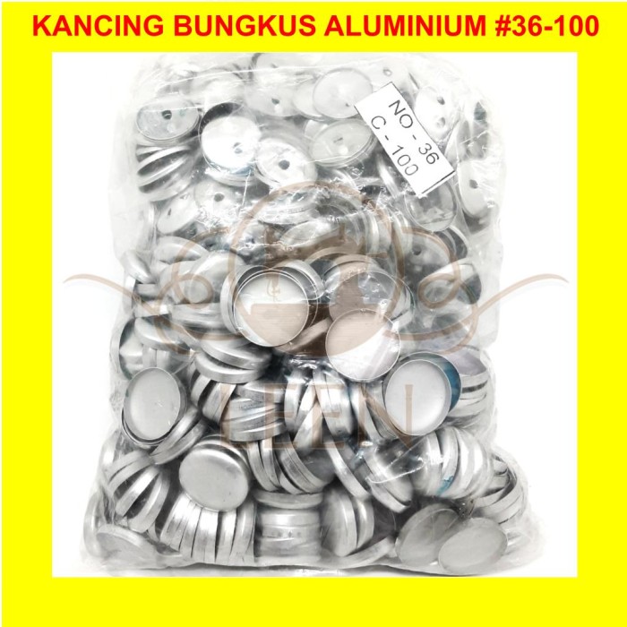 Kancing Bungkus Bahan Aluminium GRADE AAA No 36 - 100 Kaleng Kain LEEN