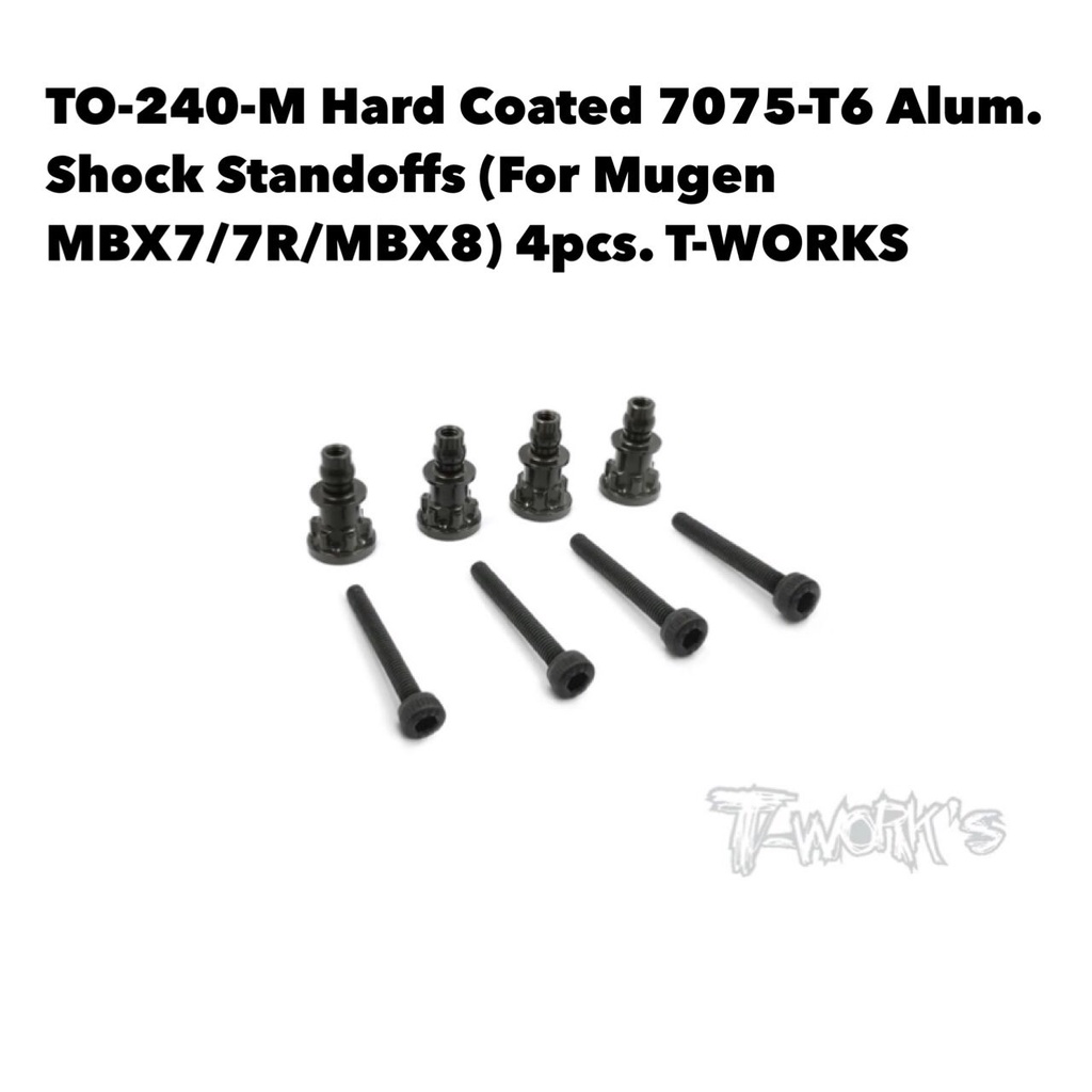 TWORKS TO-240-M Hard Coated 7075-T6 Alum. Shock Standoffs (For Mugen MBX7/MBX8) 4pcs. T-WORKS
