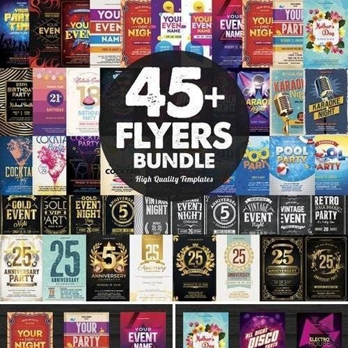 45 Flyers Bundle - Photoshop &amp; Illustrator