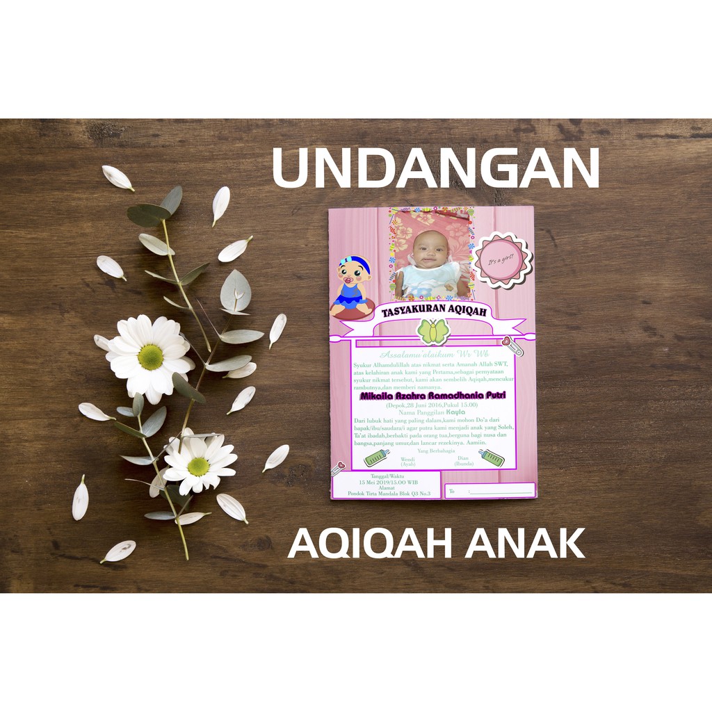 ( Free Bonus) Cetak Undangan Aqiqah Free Design Murah