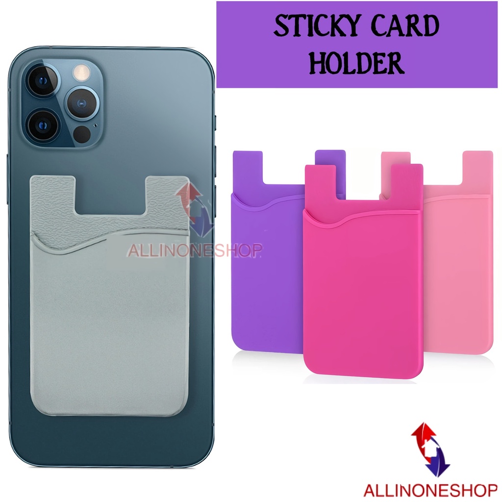 HANDPHONE STICKY CARD HOLDER RUBBER SMARTPHONE | TEMPAT KARTU TEMPELAN HP / CARD HOLDER