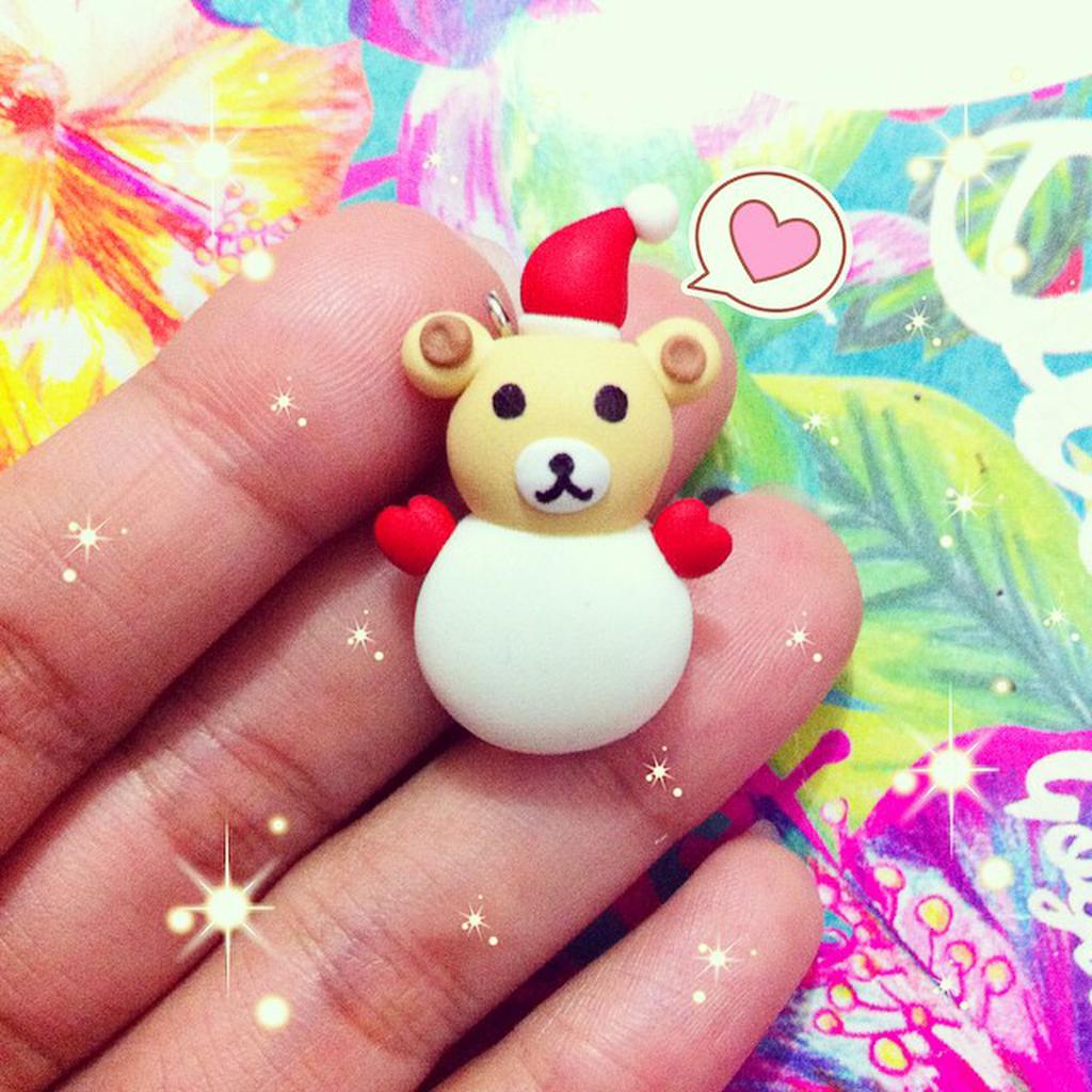 

Rilakuma Snowman Christmas Clay Charm