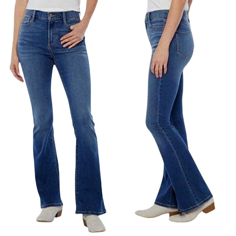 SALE CACAT RBM-8255 CELANA JEANS PANJANG WANITA BRANDED MURAH HIGHRISE FLARE ANA BIGSIZE JUMBO SIZE 